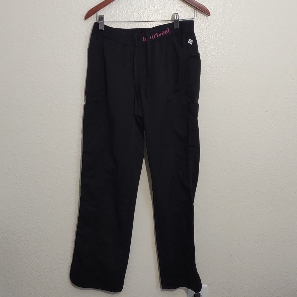USED HEARTSOUL SRUB PANTS SIZE M BLACK AND PINK ELASTIC BAND